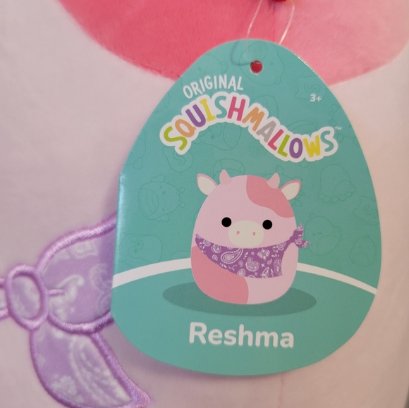 14” Reshma Pink Cow Bandana Plush Squishmallow Kellytoy Brand New HTF NWT - Picture 2 of 3